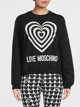 Love Moschino Heart Logo Long Sleeve Sweatshirt - Black