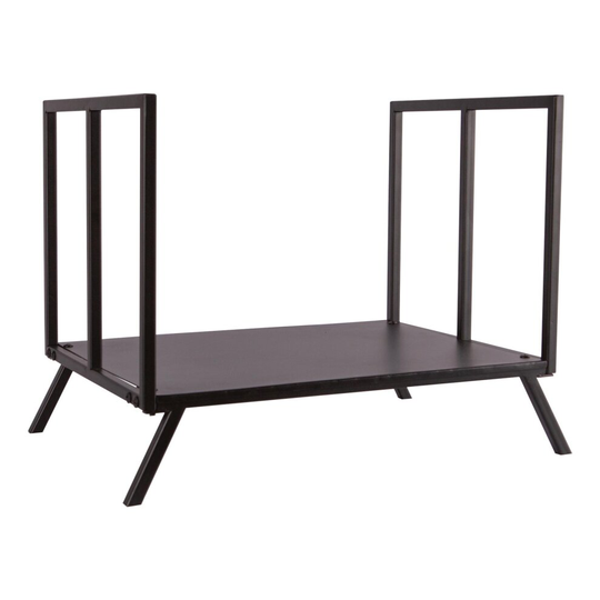 1x Black 480mm Fireside Log Storage Rack - Indoor Fireplace Wood Burner Accessory Metal Iron Firewood Store Holder - by Hammer & Tongs