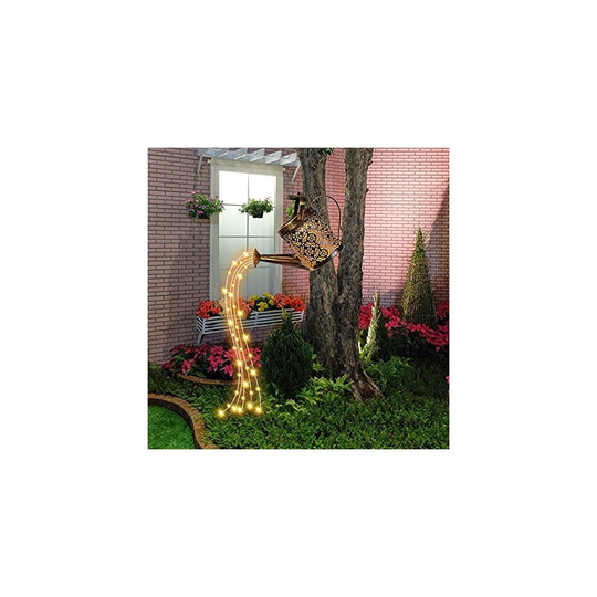 Watering Can Solar Lights, Solar Wrought Iron Lamp Waterproof Star Shower Light Outdoor Solar Garden Lights for Garden, Patio, Yard