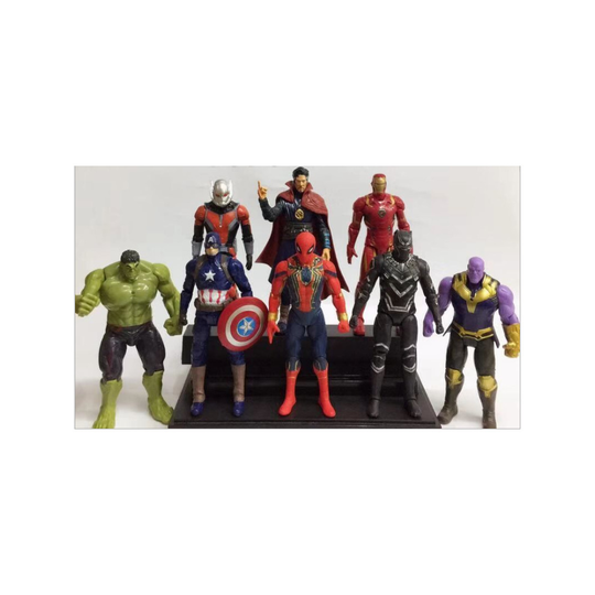 8PCS Avengers Spider-Man Thanos Black Panther Hulk Iron ManToy Figure