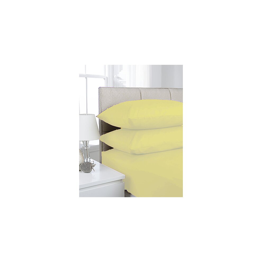 (King, Lemon ) Extra Deep Non-Iron Percale Pollycotton Fitted Sheets