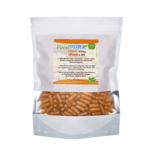 FoodPURA Turmeric Curcumin 600mg Capsules x 365