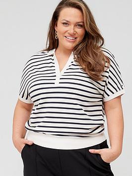 Tommy Hilfiger Curve Relax Polo - Blue, Blue, Size 48, Women