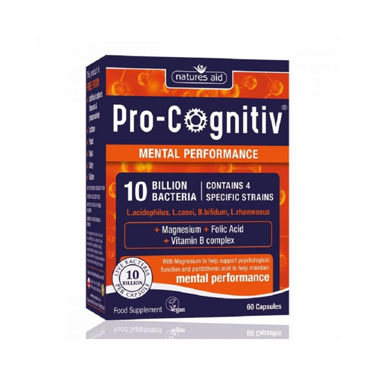Natures Aid Pro-Cognitiv Mental Performance 10 Billion Bacteria - 60 Capsules