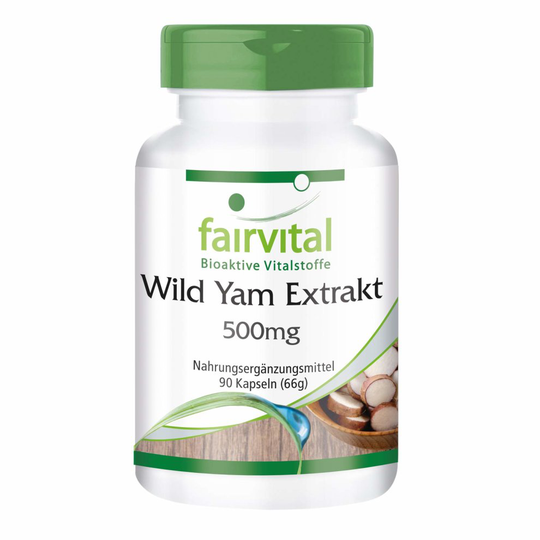 Wild yam extract 500mg - BULK PACK for 3 months - VEGAN - HIGH DOSAGE - 90 capsules - standardised to 20% diosgenin