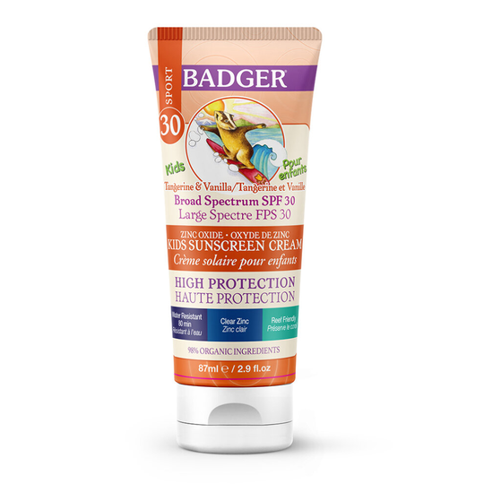 Badger Sunscreen For Kids, Natural Fragrance of Tangerine and Vanilla, SPF30