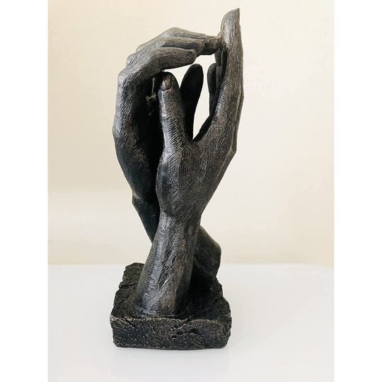Large Bronze Hands Sculpture Wedding Present Life-Size 26cm /10 inch 830 gms