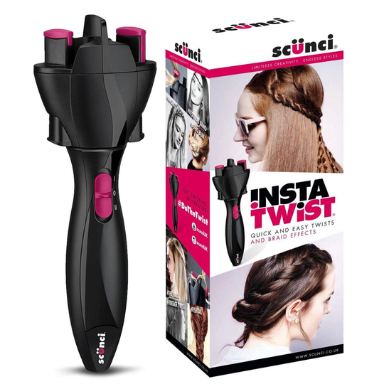 Scunci 491954U InstaTwist Braid Maker Hair Styler With 50 Polyband Hair Ties