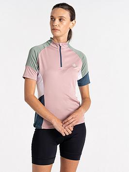 Dare 2b Ladies Compassion II Short Sleeve Cycling Jersey - Pink, Pink, Size 8, Women