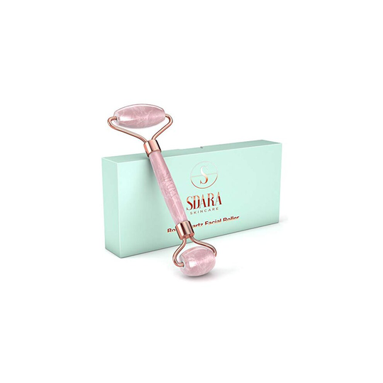 Sdara Rose Quartz Roller - Anti Aging Jade 100% Natural Rose Quartz Jade Roller Massager - For Wrinkles, Eye Puffiness, And Sinus Pressure Relief. Fac