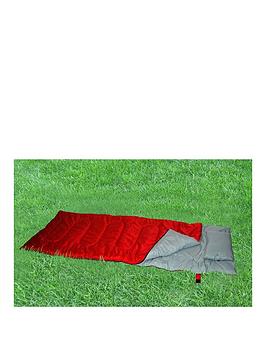 Trekker 300 Sleeping Bag With Extra Length And Pillow Red/ Grey