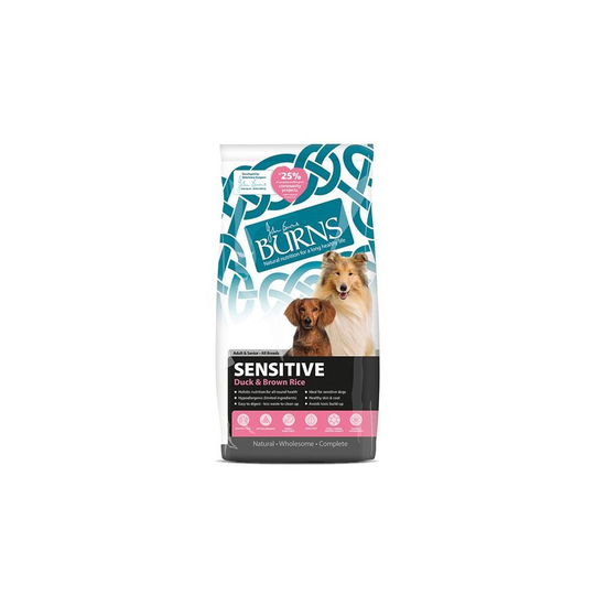 Burns Pet Nutrition Sensitive Duck & Brown Rice Dry Dog Food - 12kg
