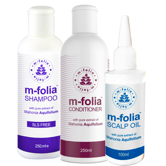 M-FOLIA PSORIASIS HAIR CARE SET PLUS (SHAMPOO + CONDITIONER + SCALP OIL)