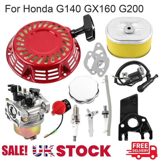 Honda GX200 GX140 GX160 Service Kit Carburetor Plug Ignition Gaskets