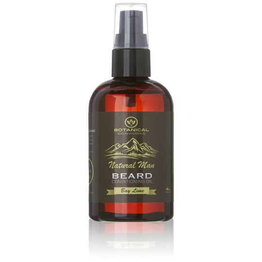 Botanical Skin Works Natural Man Bay Lime Beard Oil, All Natural Beard Conditioner, 4 oz.
