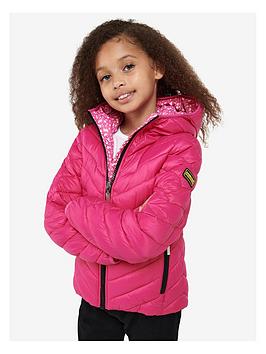 Barbour International Girls Cosford Quilt Jacket - Pink, Pink, Size 14-15 Years, Women
