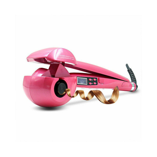 (Pink) Auto Electric Hair Curlers Curling Iron Roller Tool Ceramic LCD Display