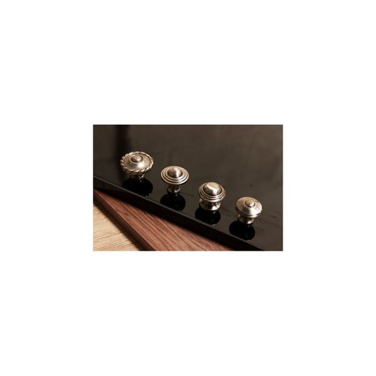 (432) Black Silver Cast Iron Cupboard Knob Chest Handle Wardrobe Cabinet Round Pull