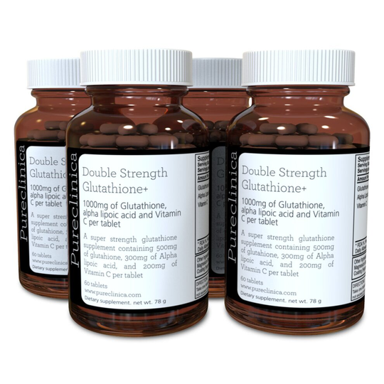 Glutathione 1000mg x 240 Tablets(4 bottles of 60)With 500mg Glutathione, 300mg ALA, and 200mg Vitamin C per tablet