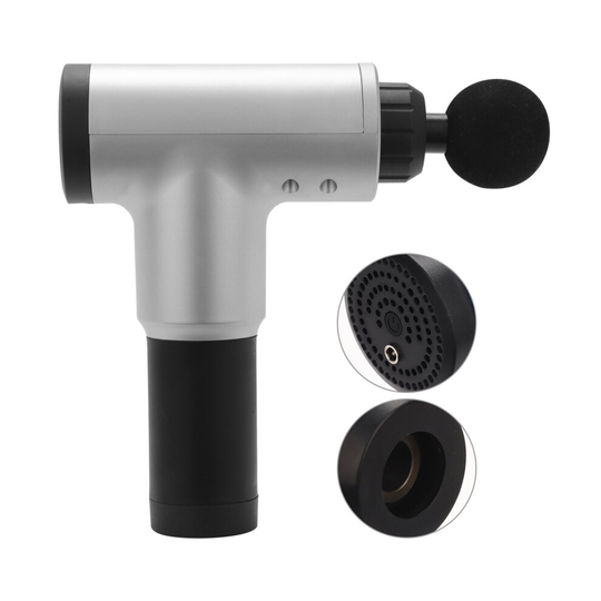 (Silver(Include 4 Gun Tips)) Massage Gun Muscle Deep Tissue Percussion Relax