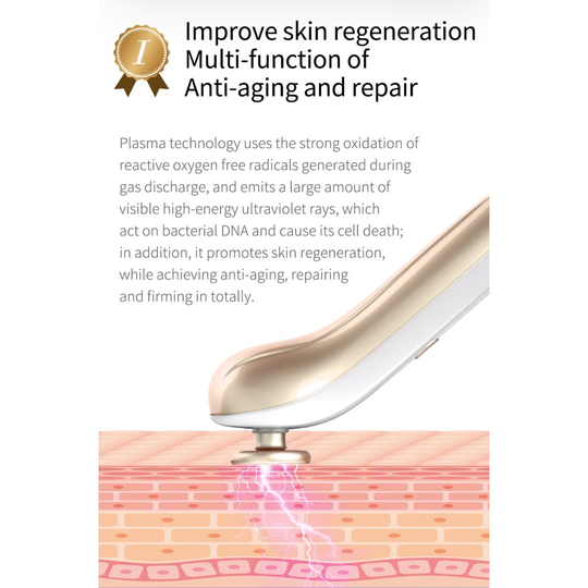 (gold) Plasma Anti Wrinkle Laser Ozone Treatment Scar Acne Removal Device Beauty