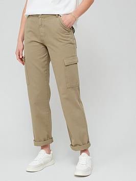 Mango Cargo Jean - Khaki , Khaki, Size 6, Women