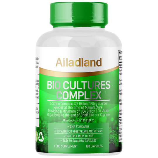 (180 Capsules in Jar) Bio Cultures Complex Capsules Probiotics 5 Strain Bacterial Cultures Formula