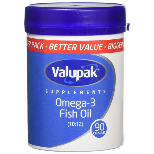 Valupak Omega -3 Fish Oil 1000mg Supplement 90 Capsules
