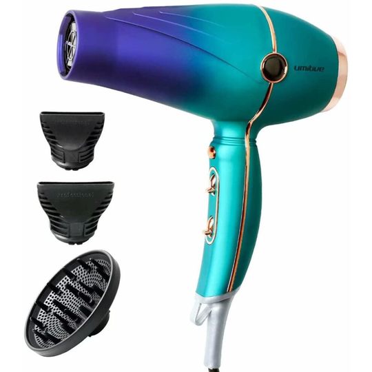 Umitive Professional Hair Dryer 2300W, AC Motor Ionic Dryer with Ceramic Technology, 2 Speeds 3 Temperatures, Contains 1 Diffuser and 2 Concentrators