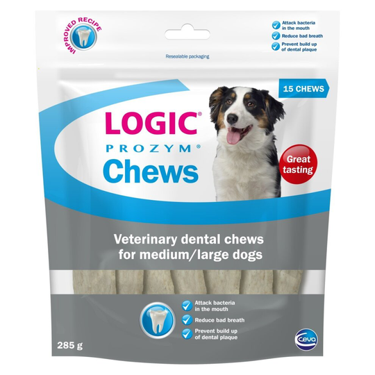 (Medium/Large Dogs) Ceva Logic Prozym Dog Dental Treat Chew Supplies