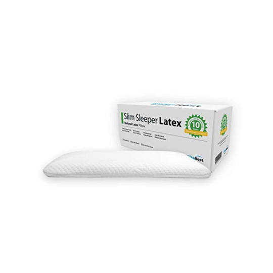 Elite Rest Slim Sleeper - Thin Latex Pillow, a Thin and Low Profile Pillow for Sleeping, Flat Pillow Design is Great for Stomach Sleepers, Thin Bed Pi