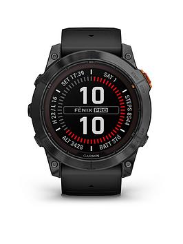 Garmin Fenix 7X Pro Solar - Slate Grey Stainless Steel, Black Band