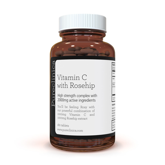 Vitamin C with Rosehip - 2000mg (1000mg VIT C & 1000mg Rosehip Extract) x 180 Tablets - 6 Months Supply!