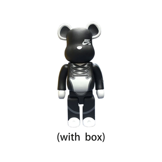 (Black Nike) Bearbrick 400% Action Figure Peko Iron Man Violent Bear Building Block