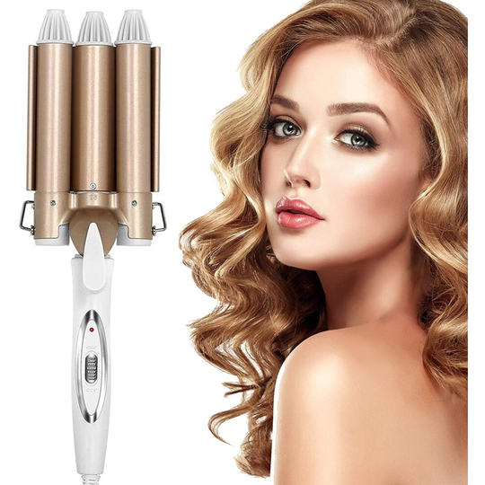 3 Barrel Hair Waver BESTOPE Hair Curler Curling Tongs 25mm with 2 Temperature Control 30s Quick Heating for Long or Short Hair Styling