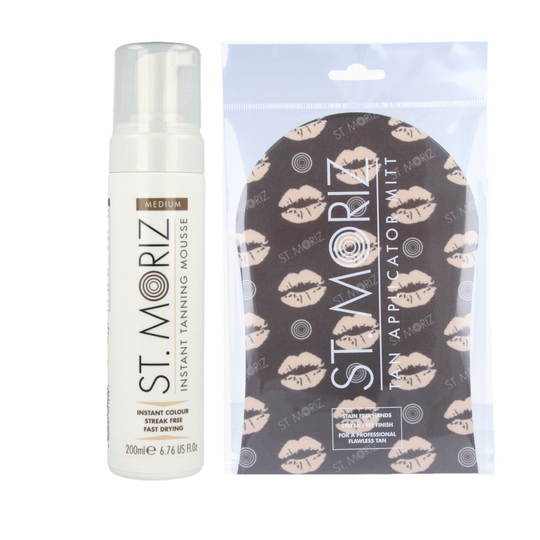 St Moriz Instant Self Tanning Mousse Medium 200ml & 3 in 1 Tanning Mitt