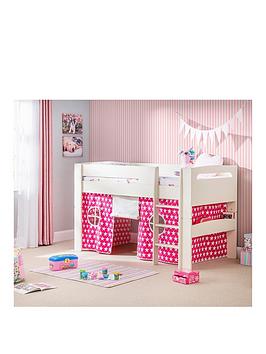 Julian Bowen Nova Mid Sleeper Bed With Pink Star Tent