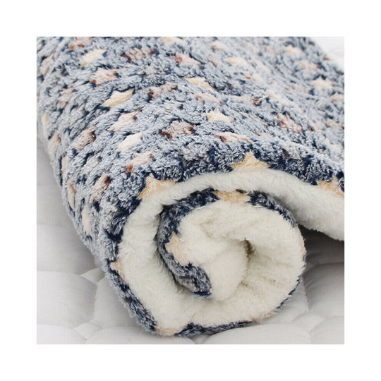 (Blue Star, 89*68cm) Puppy Pet Blanket Cat Dog Bed Mattress Soft Kennel Fleece Calming Sleeping Mats