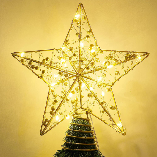 LED Star Shaped Lights Christmas Tree Decoration Ornaments - 25*30CM