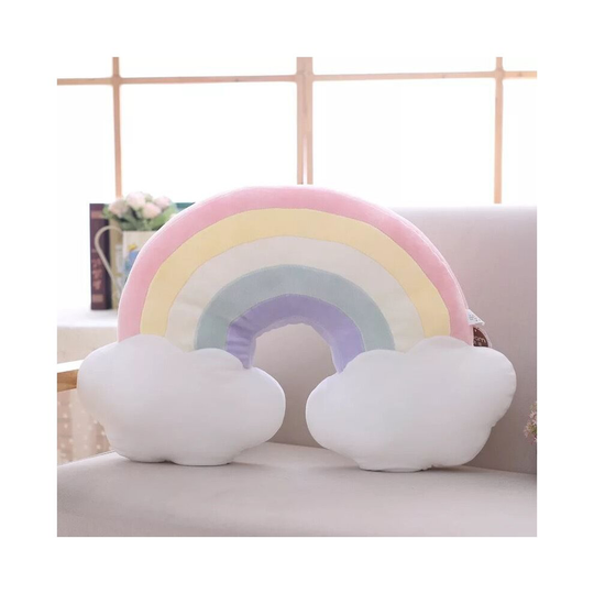 (Rainbow) Rainbow Plush Sofa Pillow Cushion Sleeping Pillow Cloud Moon Home Decoration