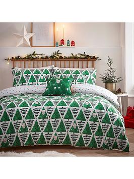 Furn Hide And Seek Santa Christmas Duvet Cover Set - Green