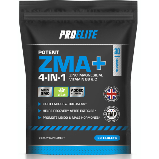 ZMA Zinc Magnesium B6 Vitamin C Ascorbic Acid 60 Tablets Vegan