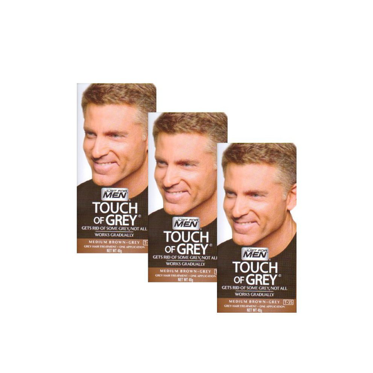 3 x Touch Of Grey Mens Hair Treatment Colour - Choose your shade-Brown Grey T35