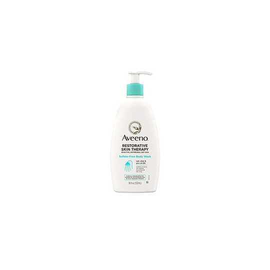 Aveeno Restorative Skin Therapy Sulfate-Free Body Wash for Sensitive, Distressed, Dry Skin, Gentle Cleanser with Oat, Formulated without Parabens, Fra