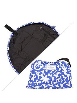 The Flat Lay Co. Groovy Blue Open Flat Makeup Bag
