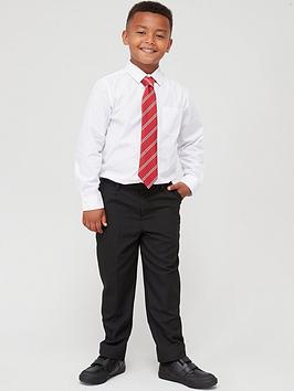 V by Very Boys Regular Leg School Trousers Plus Size - Black, Black, Size Age: 6-7 Years