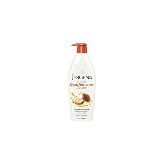 Jergens Deep Restoring Argan Oil Moisturizing Body Lotion, 16.8 Ounce, Soothing Full-Body Moisture, with Reviving Argan Oil and Vitamin E, Oil-Infused