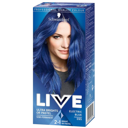 Schwarzkopf Live Ultra 2-in-1 Bright Permanent Colour HairDye,095 Electric Blue