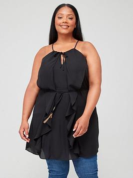 City Chic Tunic Waterfall - Black