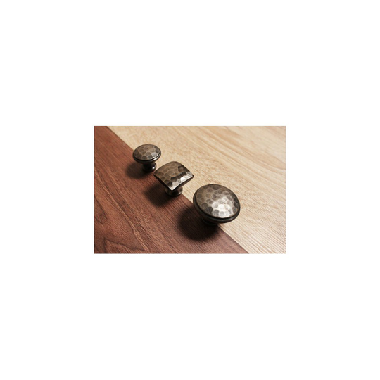 (419-Big) Vintage Black Cast Iron Cupboard Knob Chest Drawer Hammered Handle Cabinet Pull